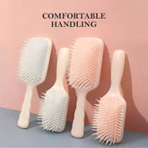 Urbane Home Hair Brush | Flexible Bristles Brush | Hair Brush with Paddle | Straightens & Detangles Hair Brush | Suitable For All Hair Types | Hair Brush Styling Hair | Set of 2 | Beige & Pink